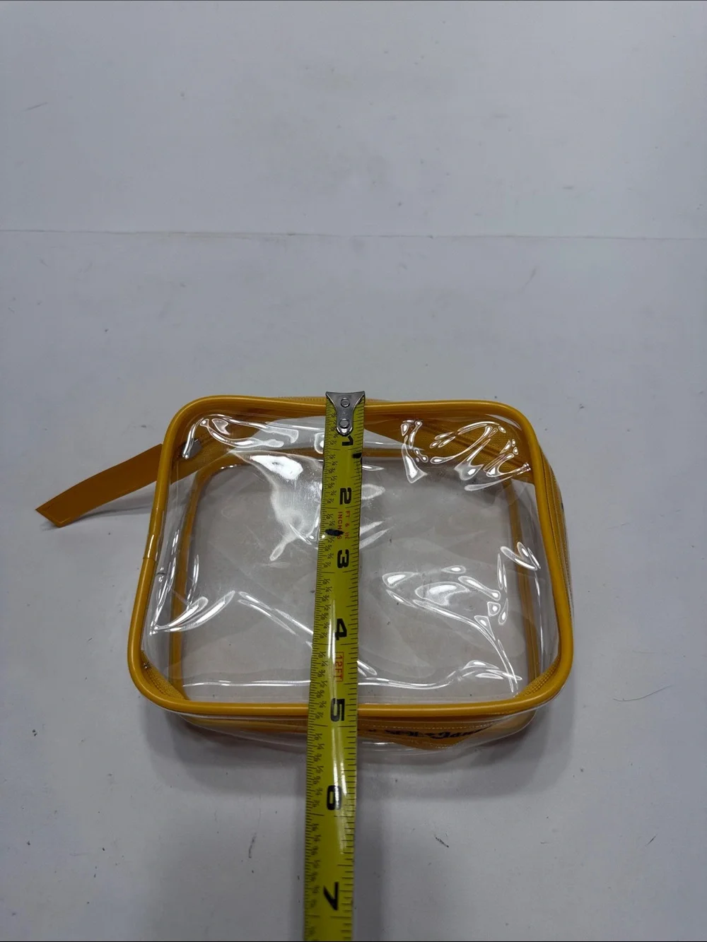 Janeiro Clear Cosmetic Bag with Yellow Trim
